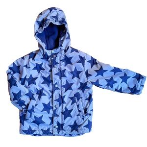 MiniBoden Navy Star Pattern Hooded Jacket